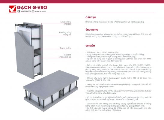 Gạch bê tông nhẹ VRO bền bỉ với thời gian