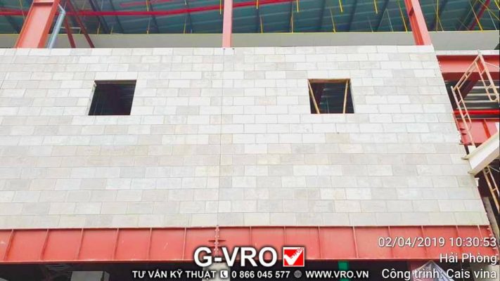 Thi công gạch lõi xốp cho nhà xưởng CAIS VINA - Hải Phòng