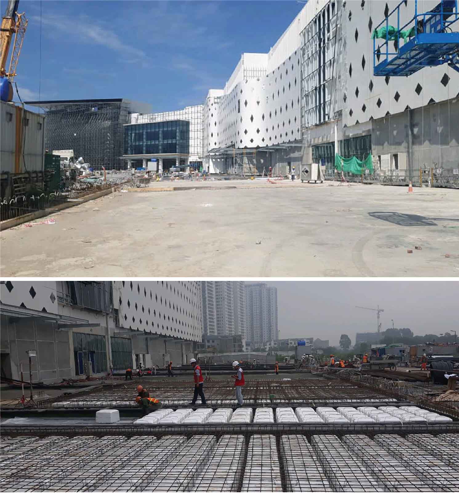 Thi côn tôn nền cho trung tâm thương mại AEON MALL - Hà Đông