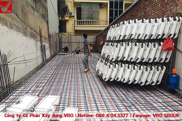 Hoàn thiện công trình sàn không dầm tầng 1 nhà anh Trường Hà Nội