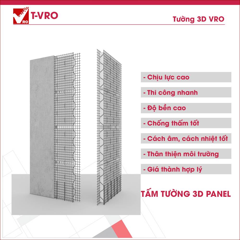 Tấm tường 3D VRO chịu lực cao