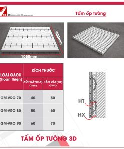 Kích thước tấm ốp tường chống nóng VRO
