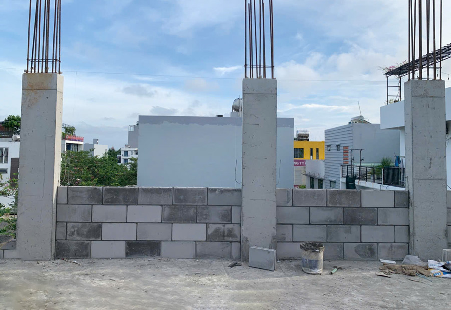 Thi công tường gạch bê tông nhẹ G-VRO