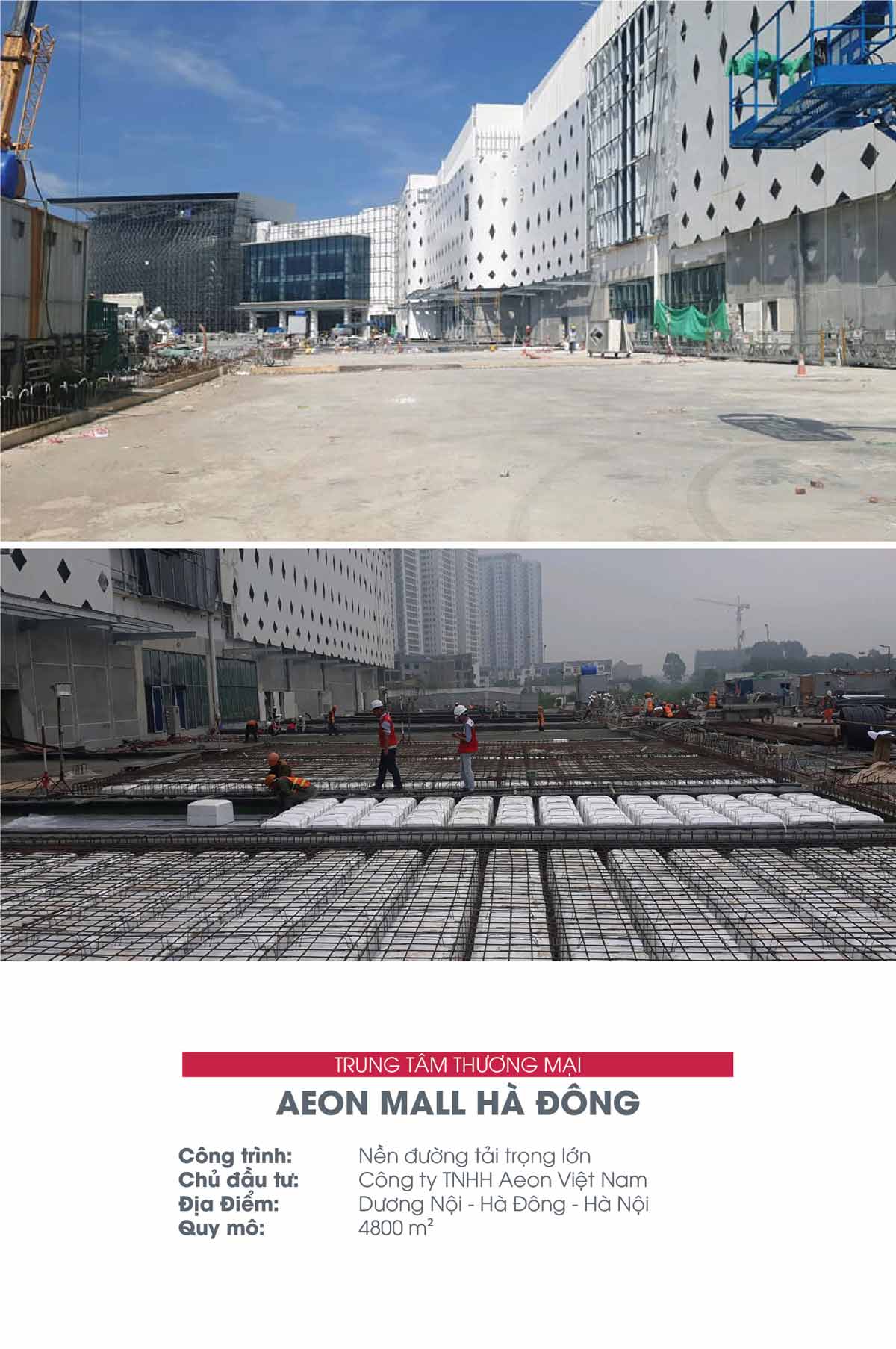 Xốp tôn nền VRO công trình TTTM Aeon Mall Hà Đông