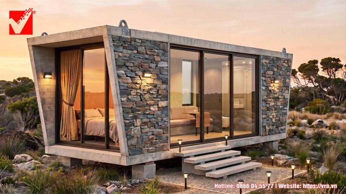 Mẫu nhà bê tông đúc sẵn làm Homstay