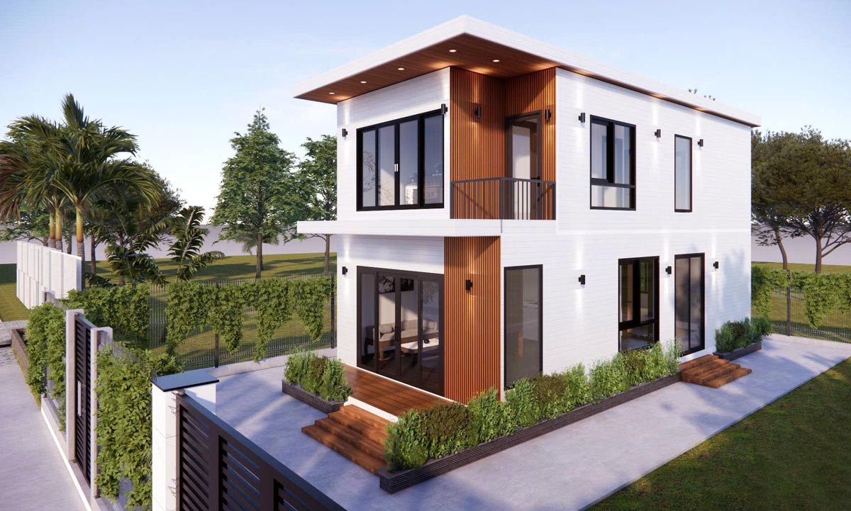 Mẫu nhà lắp ghép 2 tầng 3 phòng ngủ