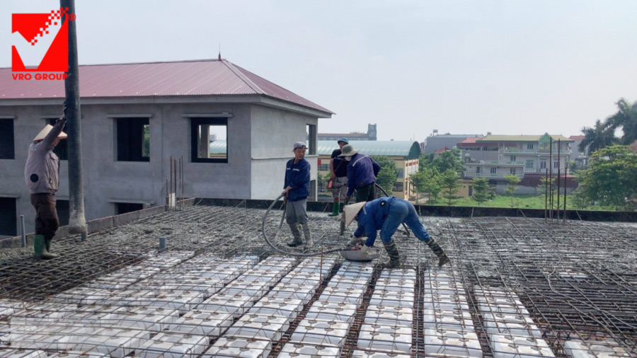 Sàn phẳng tầng 3 Công trình Mạnh Hùng tại Vĩnh Phúc