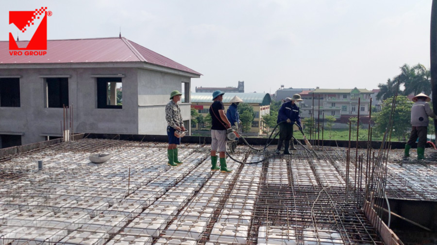 Sàn phẳng tầng 3 Công trình Mạnh Hùng tại Vĩnh Phúc