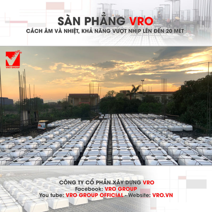 Thi công sàn phẳng VRO công trình Minh Thảnh tp Hà Nội