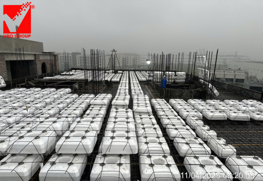 Thi công sàn phẳng VRO dự án Phúc Sơn - Hải Phòng