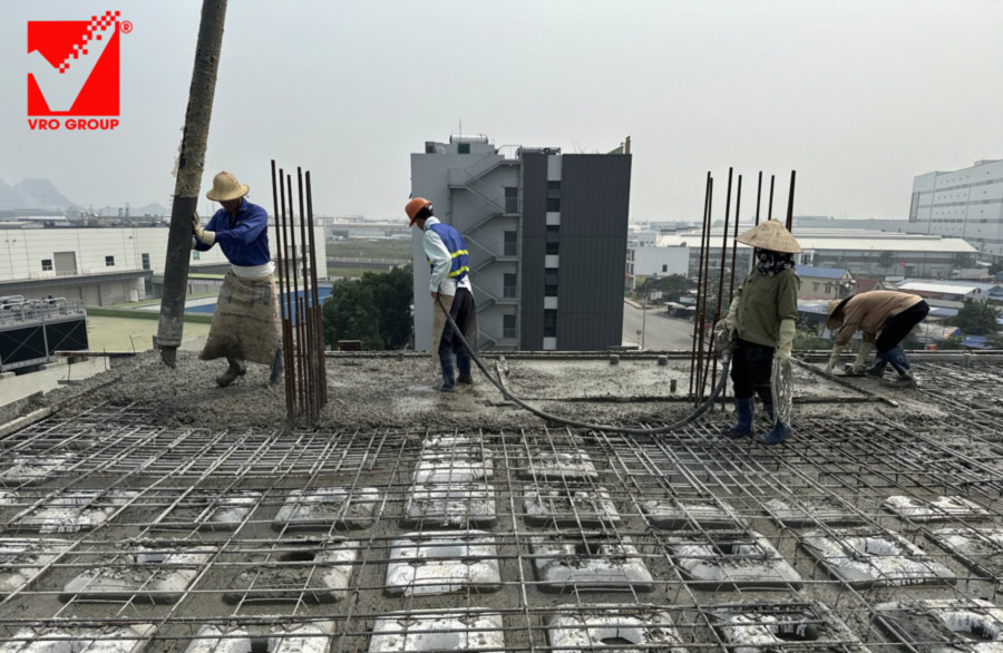 Thi công sàn phẳng VRO dự án Phúc Sơn - Hải Phòng