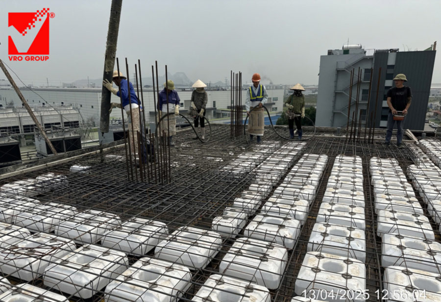 Thi công sàn phẳng VRO dự án Phúc Sơn - Hải Phòng