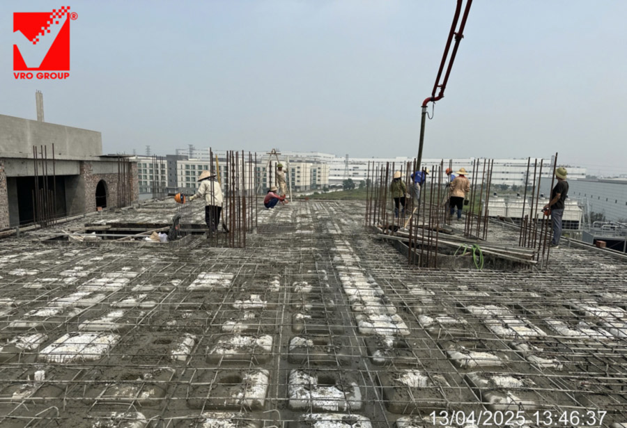 Thi công sàn phẳng VRO dự án Phúc Sơn - Hải Phòng