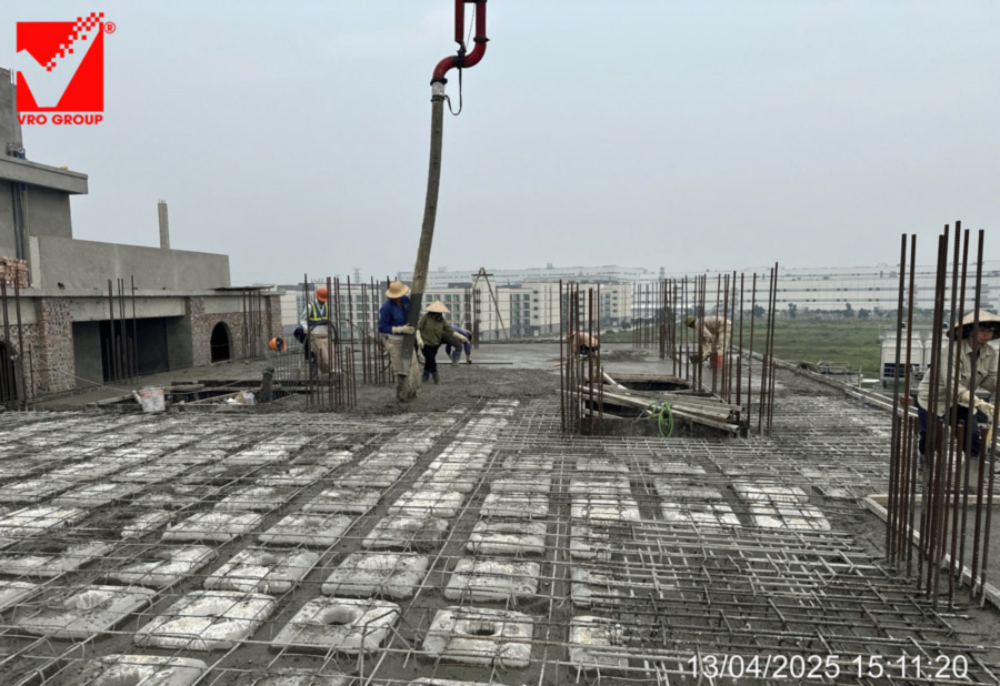 Thi công sàn phẳng VRO dự án Phúc Sơn - Hải Phòng