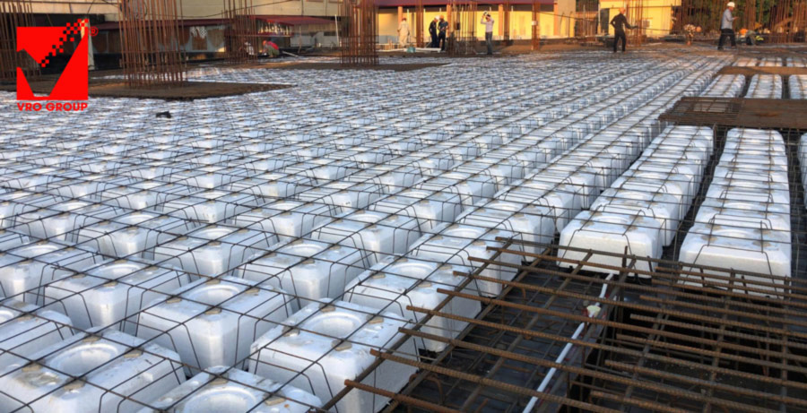 Thi công sàn phẳng không dầm vuọt ưnhịp VRO công trình The Dome Hotel Hà Nam