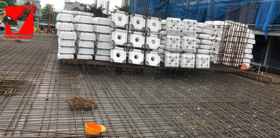 Thi công sàn phẳng không dầm vuọt ưnhịp VRO công trình The Dome Hotel Hà Nam