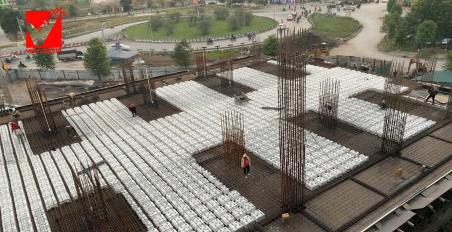 Thi công sàn phẳng không dầm vuọt ưnhịp VRO công trình The Dome Hotel Hà Nam