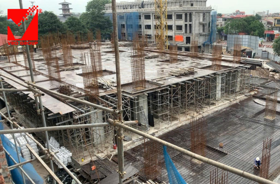 Thi công sàn phẳng không dầm vuọt ưnhịp VRO công trình The Dome Hotel Hà Nam