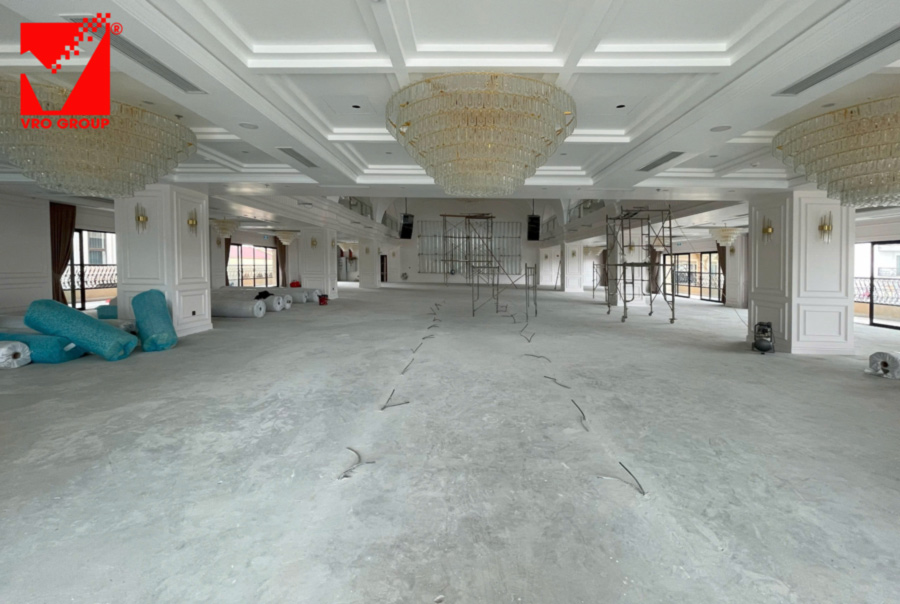 Thi công sàn phẳng không dầm vuọt ưnhịp VRO công trình The Dome Hotel Hà Nam
