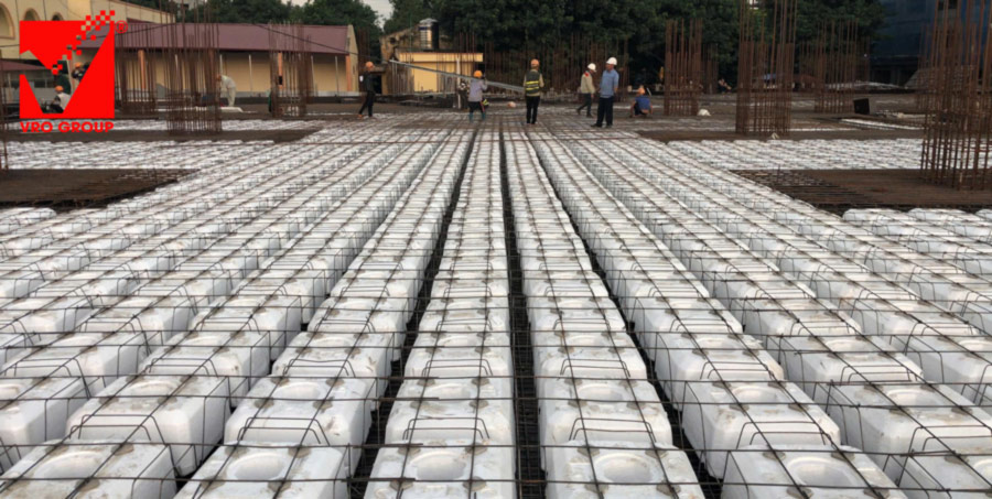 Thi công sàn phẳng không dầm vuọt ưnhịp VRO công trình The Dome Hotel Hà Nam