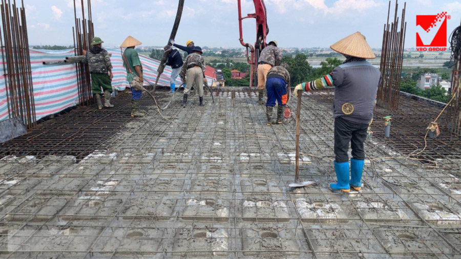 Sàn phẳng VRO công trình Kim Oanh thi công sàn tầng 6