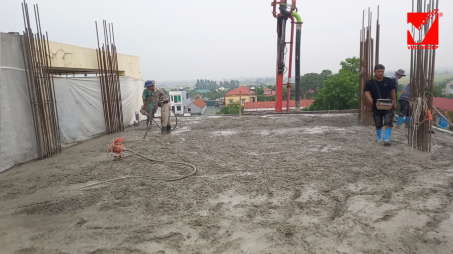 Sàn phẳng VRO công trình Kim Oanh thi công sàn tầng 6