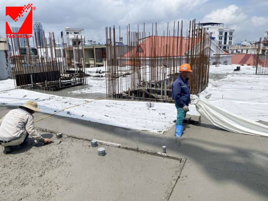 Khách sạn tại Hải Phòng thi công sàn phẳng vượt nhịp 9m