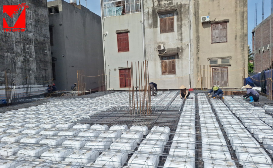 Sàn phẳng lõi xốp công trình nhà hàng Việt Hằng - Bắc Giang