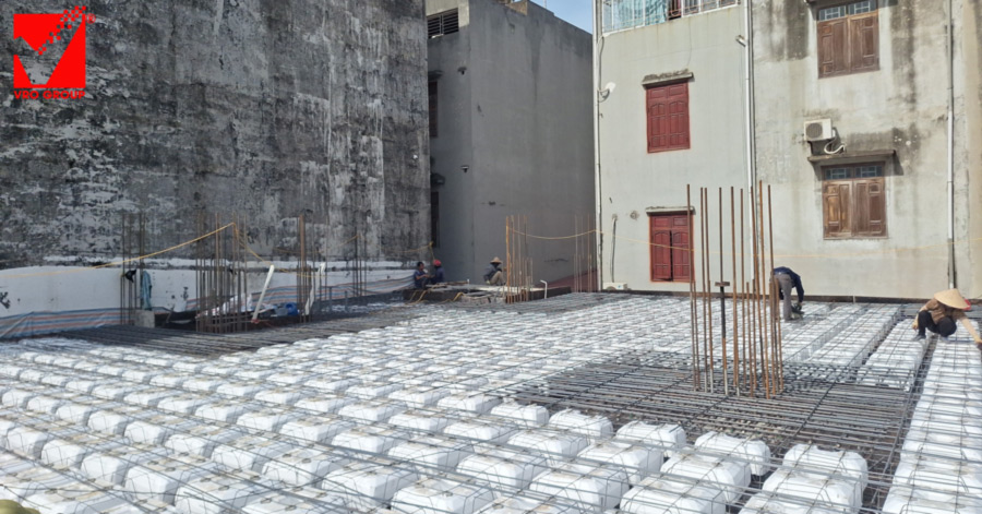 Sàn phẳng lõi xốp công trình nhà hàng Việt Hằng - Bắc Giang