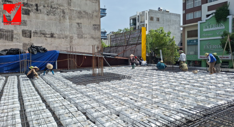 Sàn phẳng lõi xốp công trình nhà hàng Việt Hằng - Bắc Giang