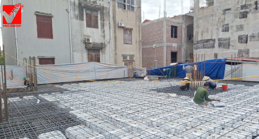 Sàn phẳng lõi xốp công trình nhà hàng Việt Hằng - Bắc Giang