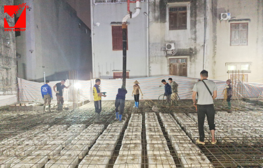 Sàn phẳng lõi xốp công trình nhà hàng Việt Hằng - Bắc Giang