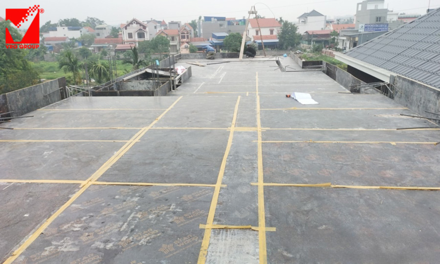 Thi công sàn phẳng không dầm công trình Văn Sự tại Hải Phòng