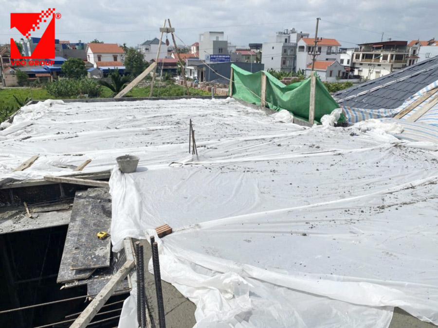 Thi công sàn phẳng không dầm công trình Văn Sự tại Hải Phòng