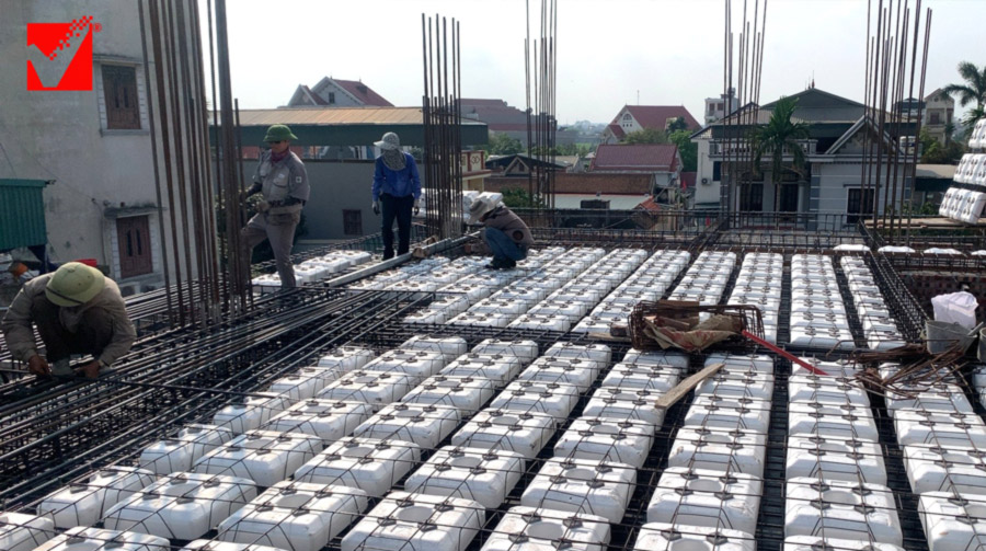 Thi công sàn phẳng VRO công trình Kim Oanh tại Hải Dương