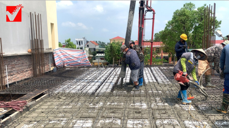 Thi công sàn phẳng VRO công trình Kim Oanh tại Hải Dương