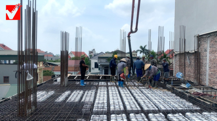 Thi công sàn phẳng VRO công trình Kim Oanh tại Hải Dương