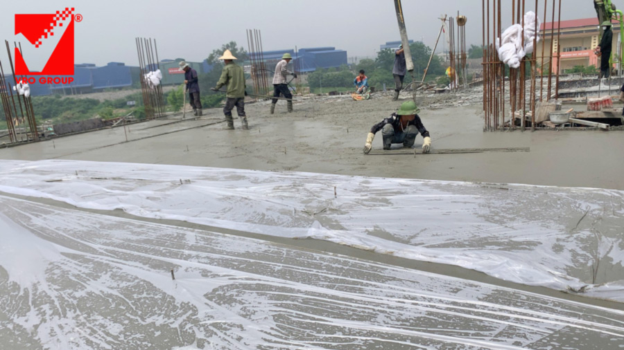 Thi công sàn phẳng vượt nhịp công trình Nam Thành tại Hà Nội