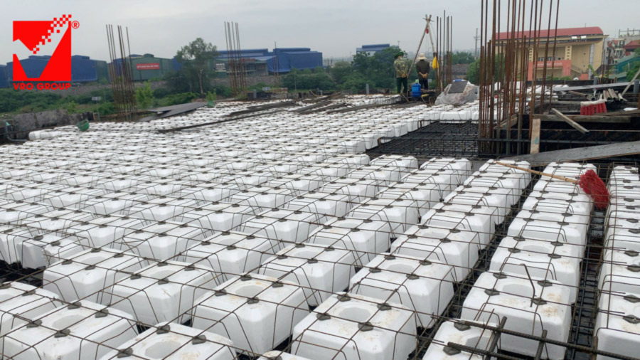 Thi công sàn phẳng vượt nhịp công trình Nam Thành tại Hà Nội