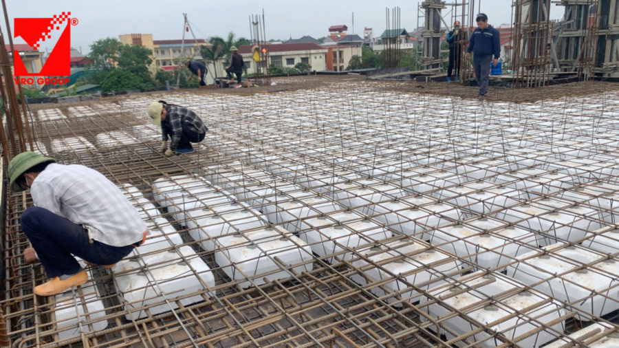 Thi công sàn phẳng vượt nhịp công trình Nam Thành tại Hà Nội