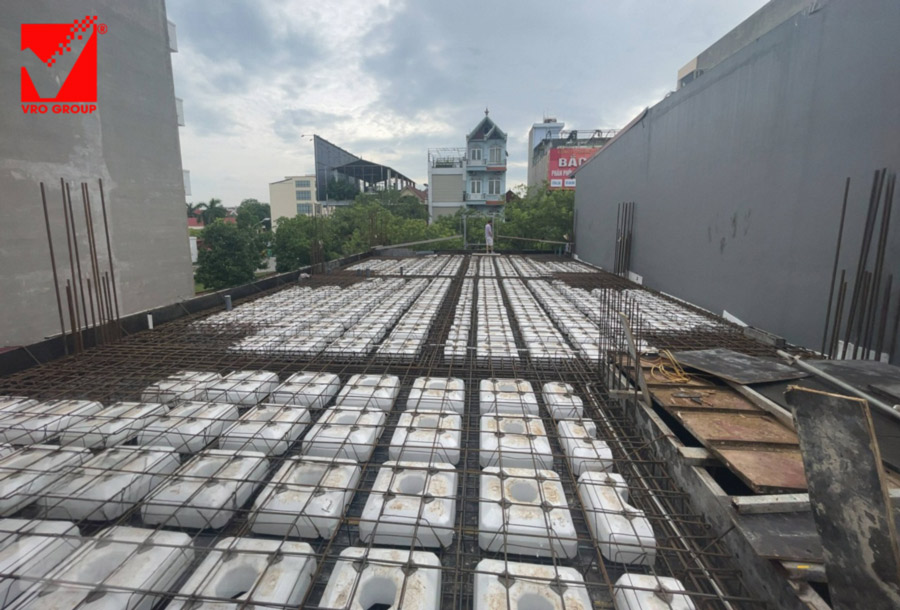 Thi công sàn phẳng vượt nhịp lớn Công trình Minh Thanh, Bắc Giang