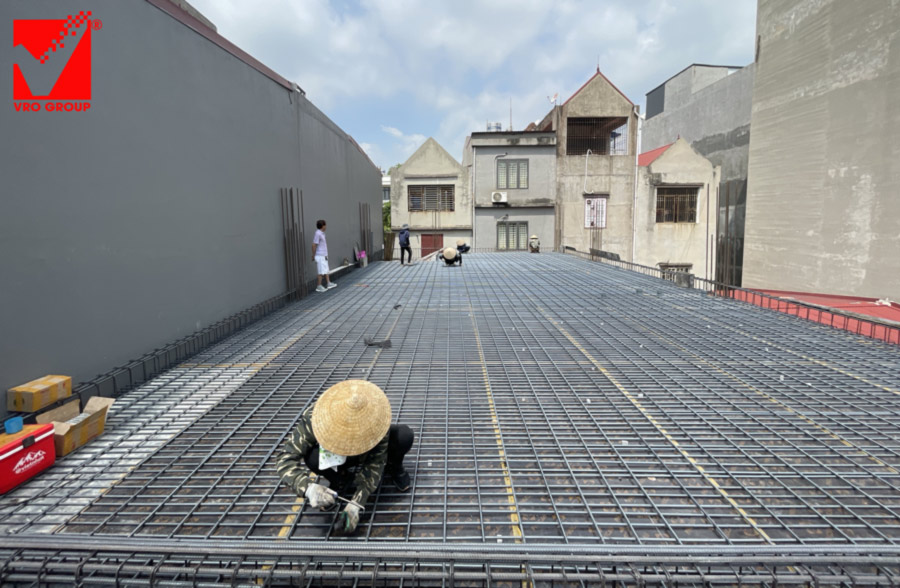 Thi công sàn phẳng vượt nhịp lớn Công trình Minh Thanh, Bắc Giang