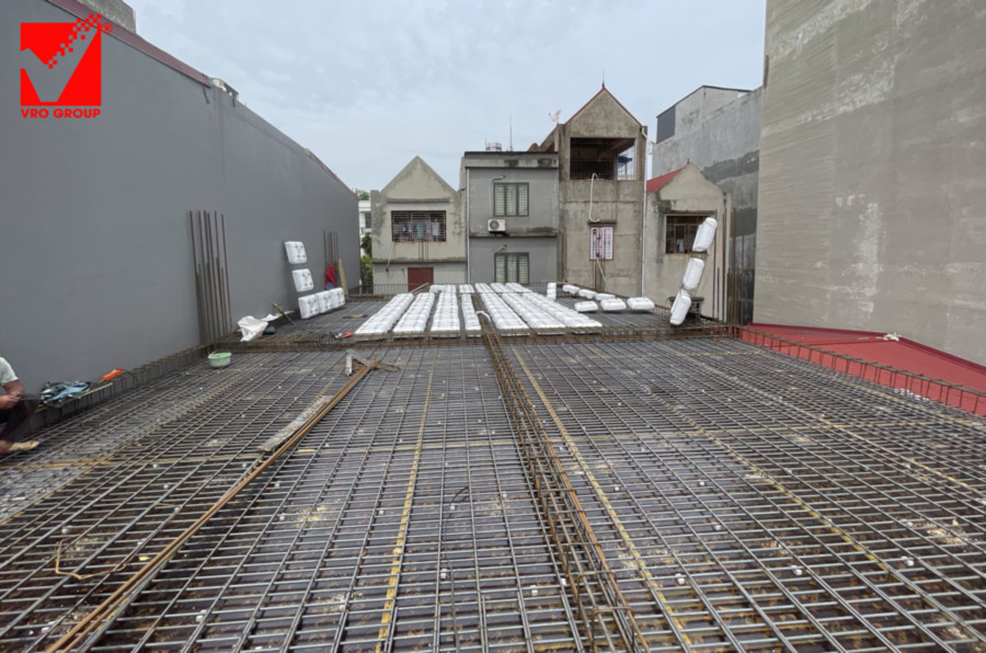 Thi công sàn phẳng vượt nhịp lớn Công trình Minh Thanh, Bắc Giang
