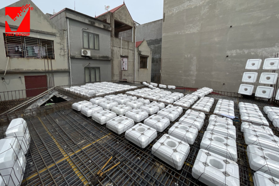 Thi công sàn phẳng vượt nhịp lớn Công trình Minh Thanh, Bắc Giang