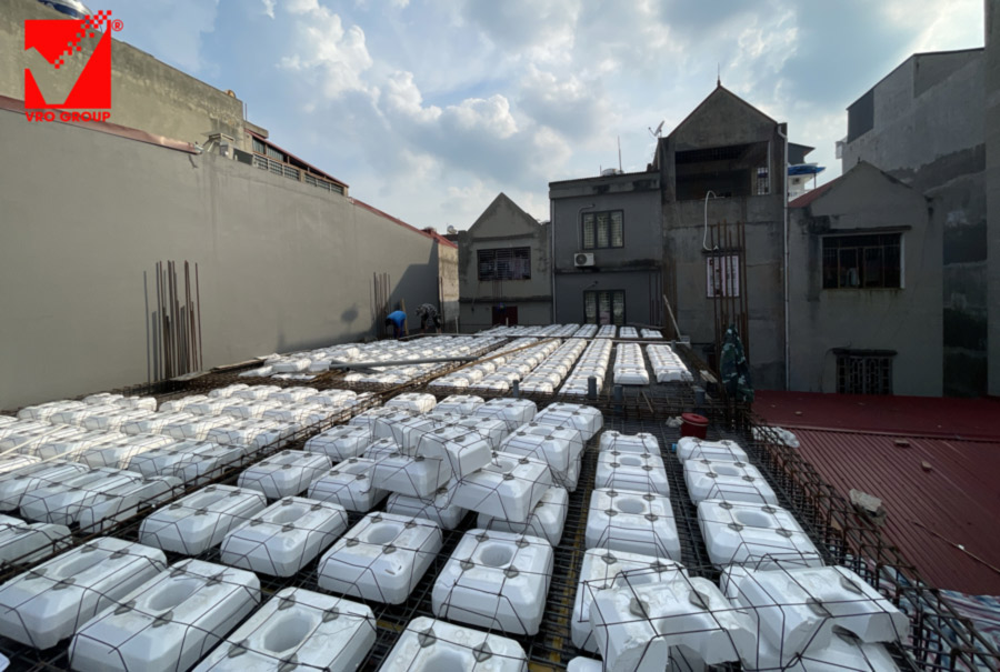 Thi công sàn phẳng vượt nhịp lớn Công trình Minh Thanh, Bắc Giang