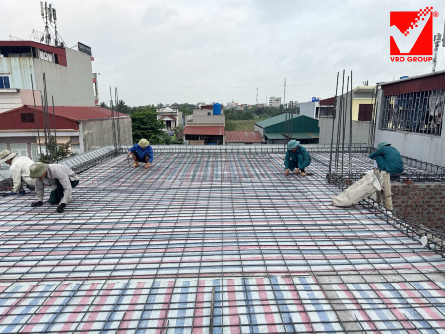 Thi công sàn xốp vượt nhịp lớn công trình Trung Kiên - Thái Bình