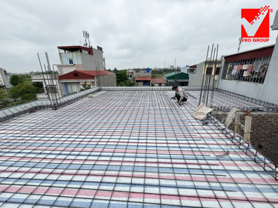 Thi công sàn xốp vượt nhịp lớn công trình Trung Kiên - Thái Bình