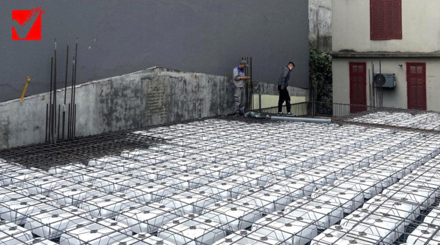 Dự án thi công sàn vượt nhịp lõi xốp công trình Bảo Tín tại Hà Nội