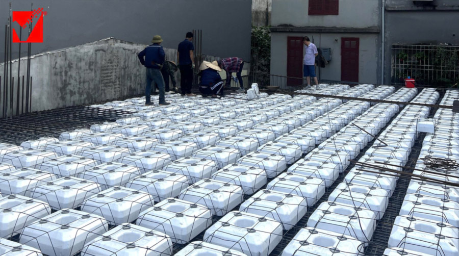 Dự án thi công sàn vượt nhịp lõi xốp công trình Bảo Tín tại Hà Nội