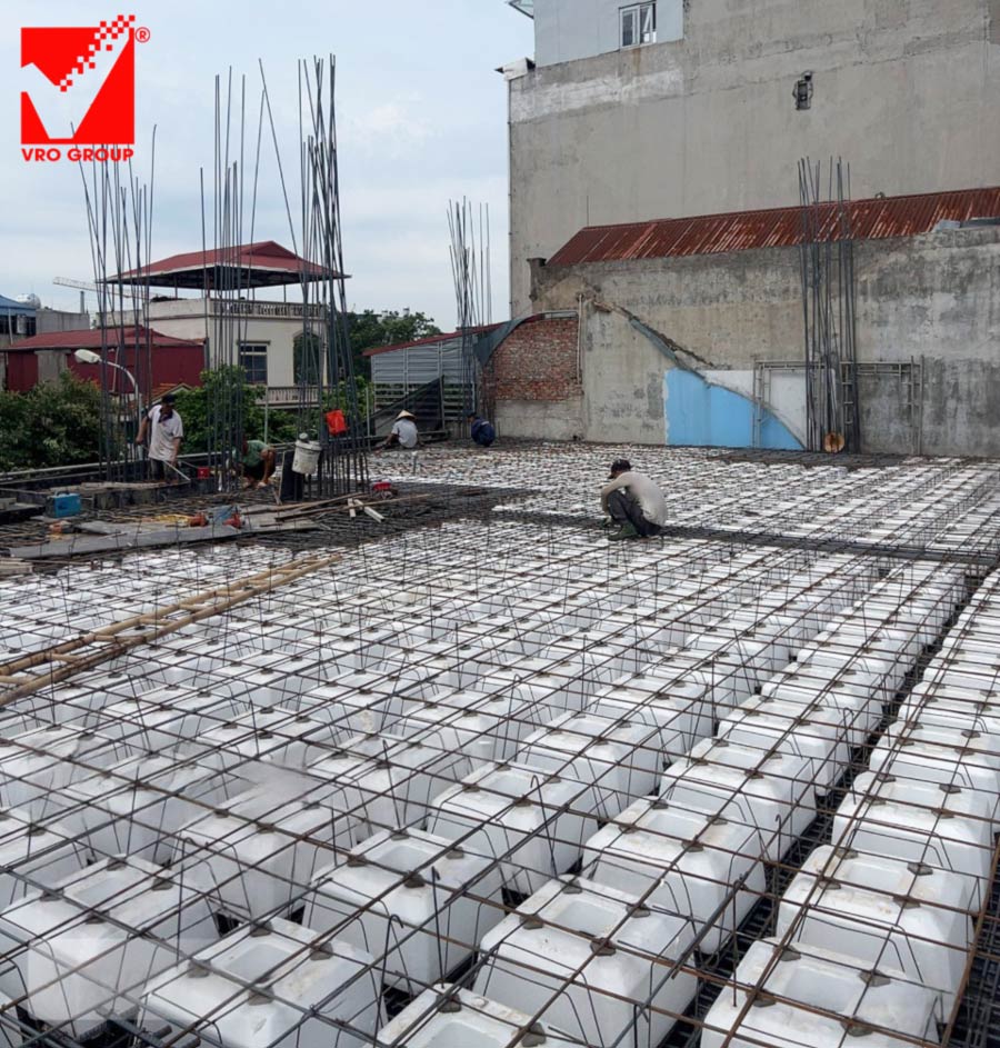 Thi công sàn phẳng VRO sàn tầng 3 công trình Đức Vĩnh